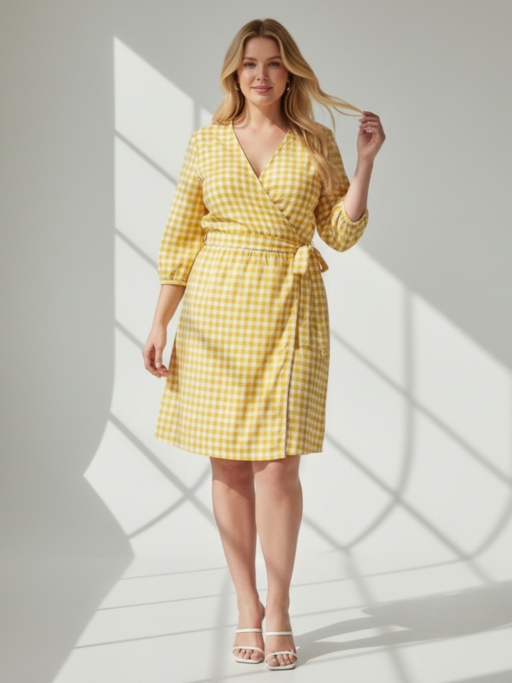 OLD NAVY Gingham Wrap Dress